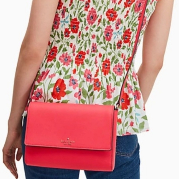 KATE SPADE Leather COVE STREET Crossbody NWT Color : geranium - Picture 3 of 6